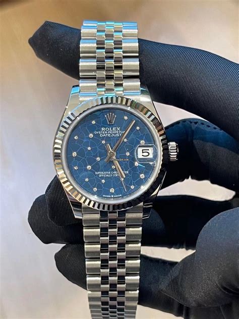 rolex datejust blue floral|rolex datejust blue motif.